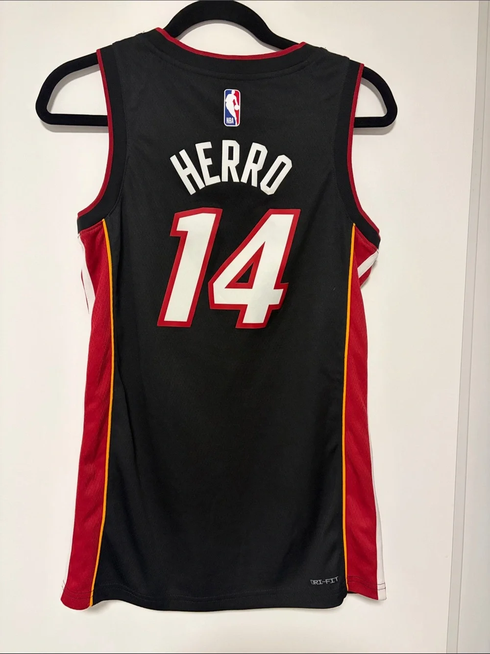 Nike Herro 14 Black Red Gold Trim Basketball Jersey